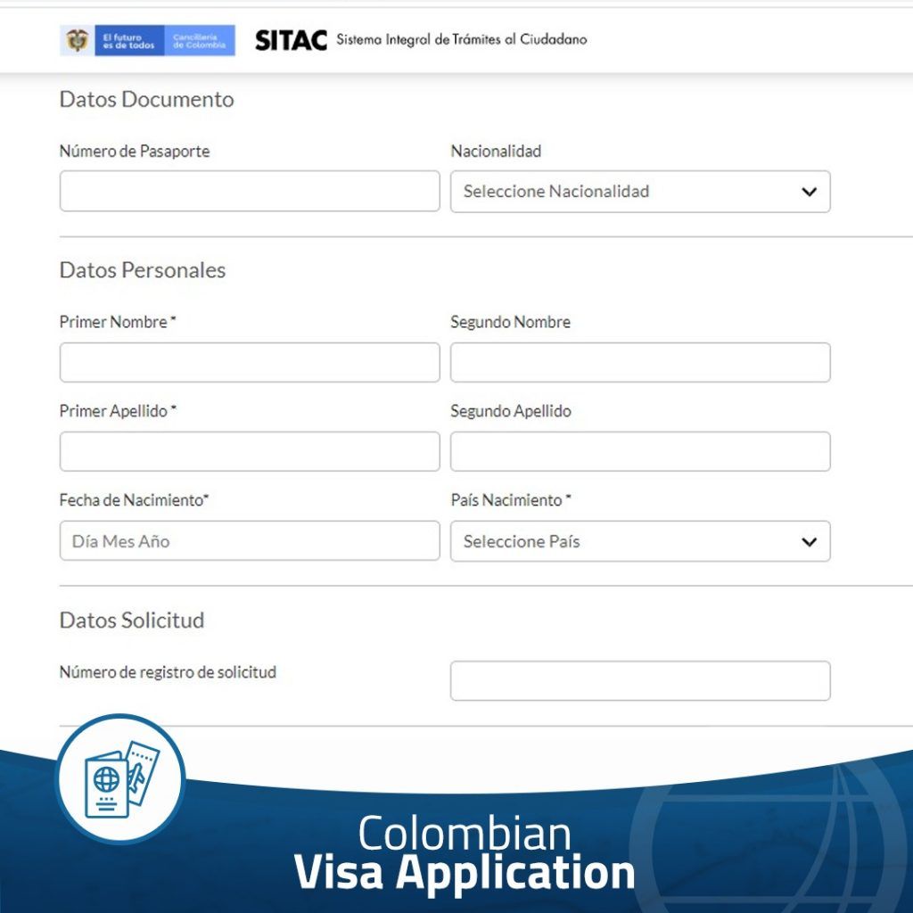 colombian travel form