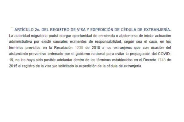 Artículo 2 Resolución 0918 de 2020