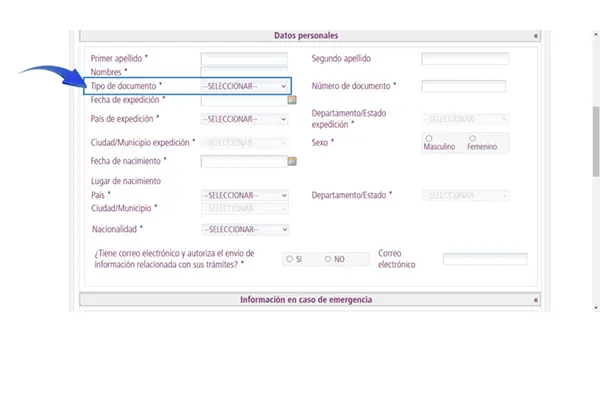 Complete la información personal - Extienda su sello de turista y permanezca en Colombia.