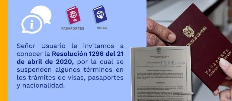 Resolución 1296 del 21 de abril de 2020, por la Cancillería.