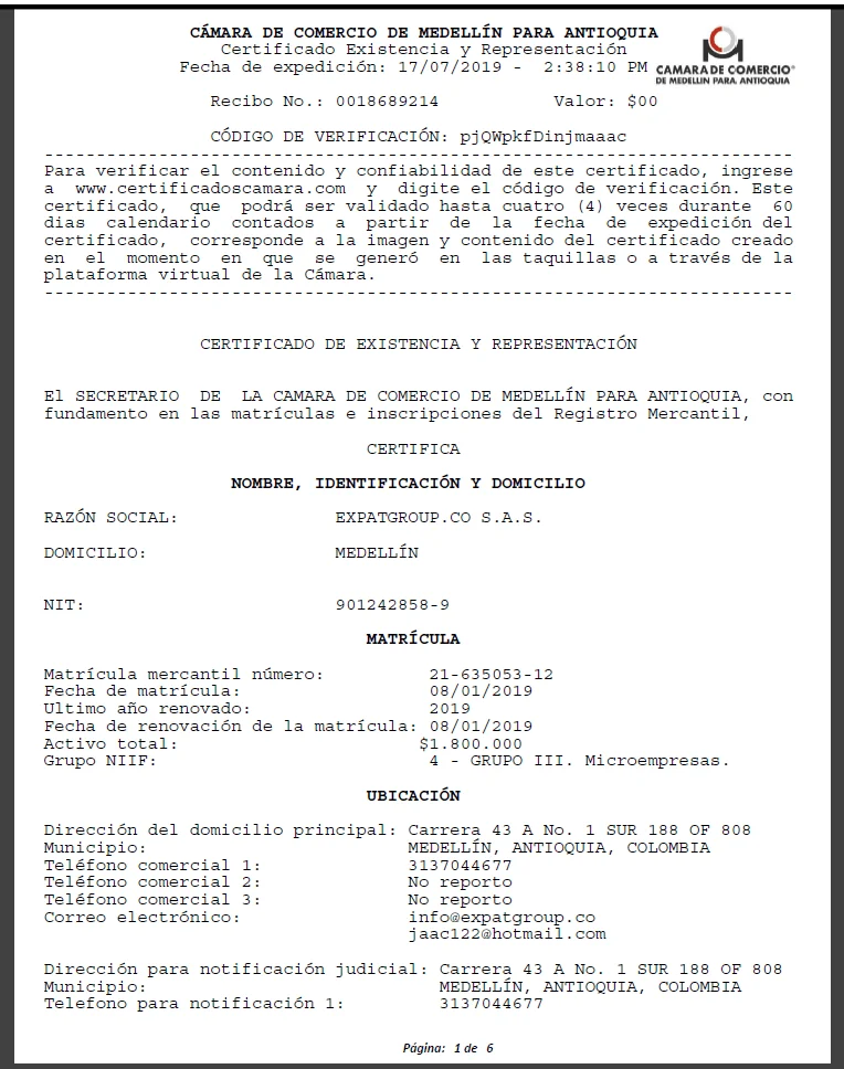 a) Registro Mercantil