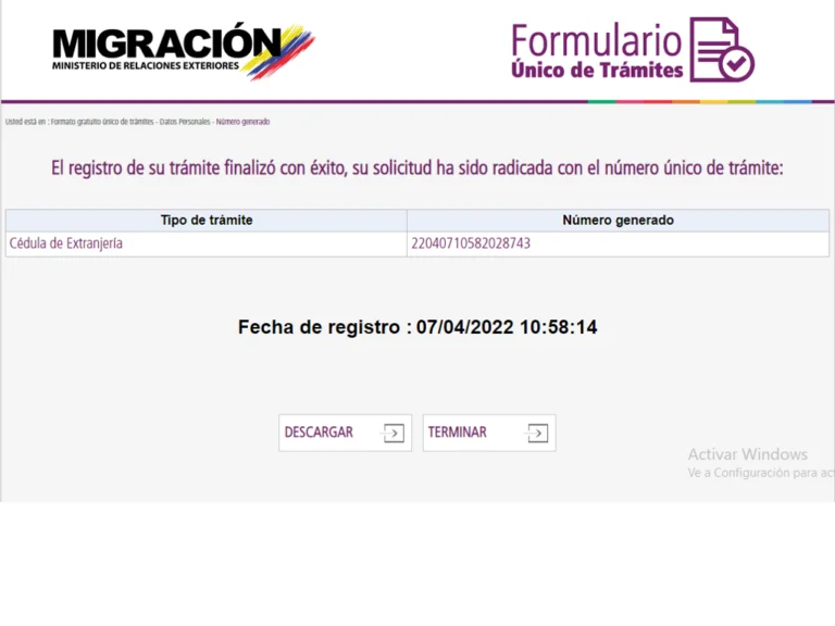 Guardar el número de referencia generado