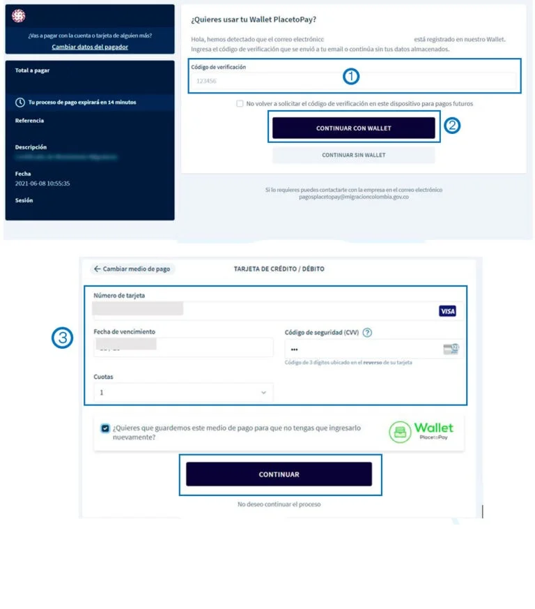 Pague la Cédula de Extranjería con Tarjeta de Crédito