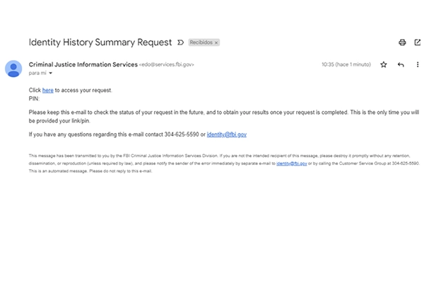 Solicitud de resumen del historial de identidad