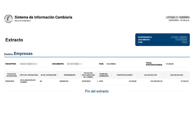 Foreign Direct Investment Certificate