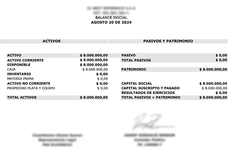 Initial Certified Finantial Statement