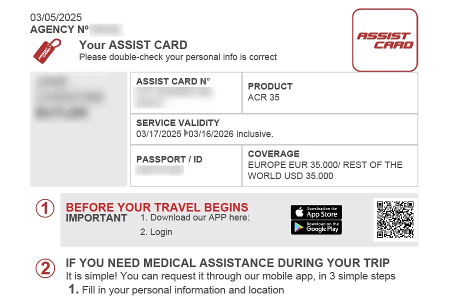 Para visas de tres años, es posible combinar coberturas