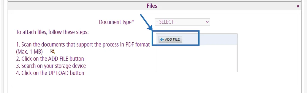 Attach the relevant documents in PDF format.