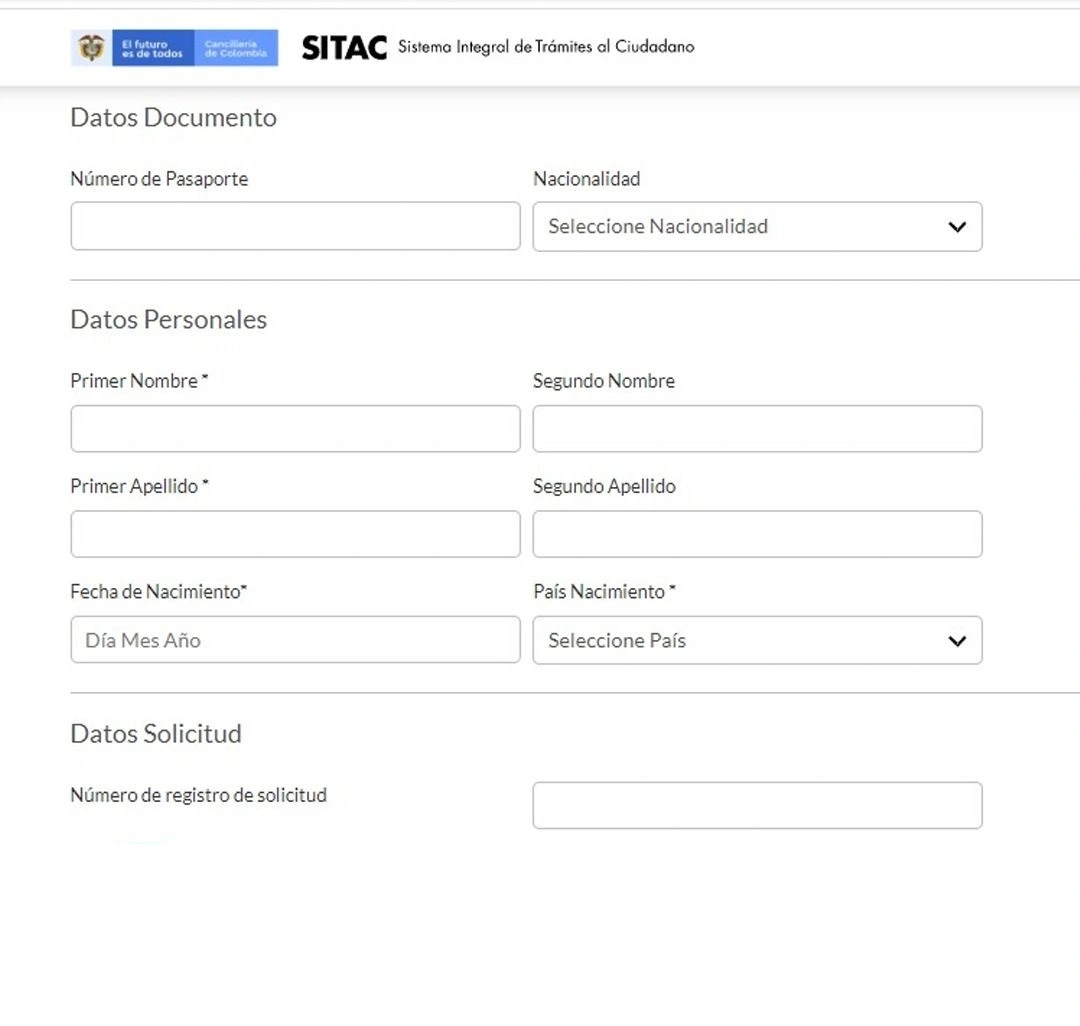 Colombian Visa Application