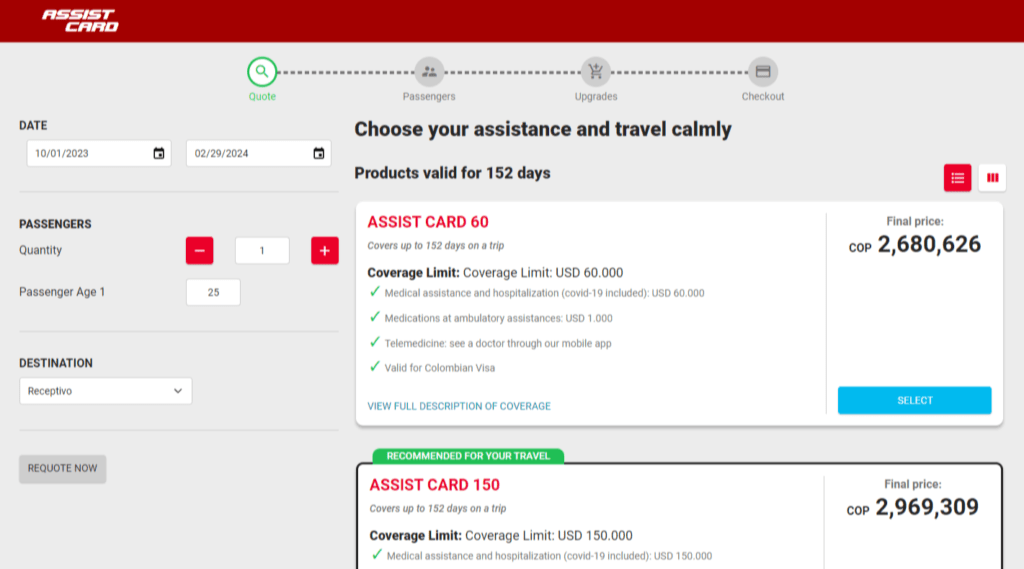 Compra Seguro Medico Assist Card paso 7