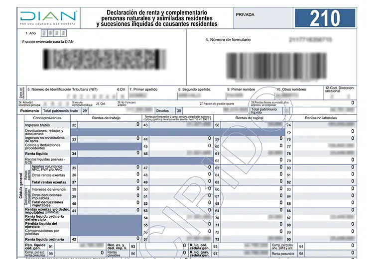 Colombia Income Tax for Individuals - Declaración de Renta