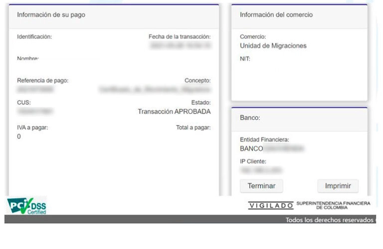 PSE payment receipt