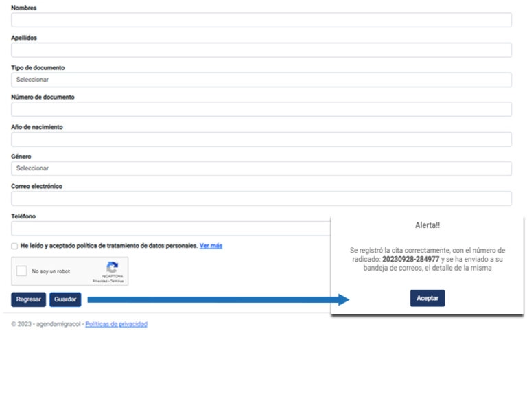 Personal information form