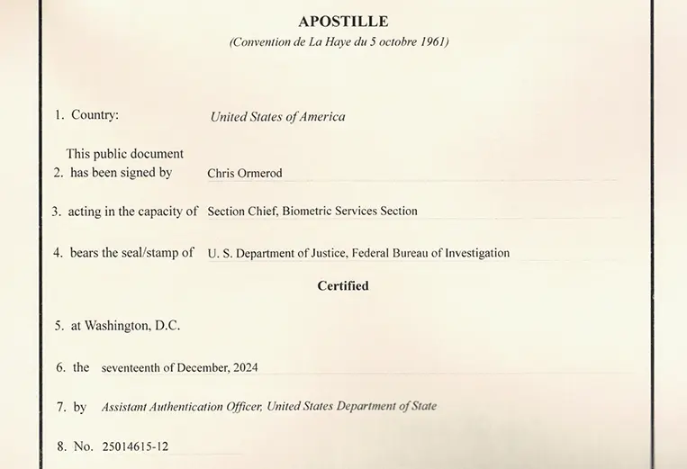Washington D.C. Apostille