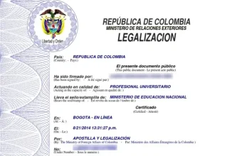 Colombian Documents Legalization