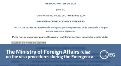 The Ministry of Foreign Affairs ruled on the visa procedures during the Emergency