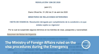 The Ministry of Foreign Affairs ruled on the visa procedures during the Emergency